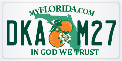 FL license plate DKAM27