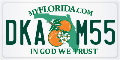 FL license plate DKAM55