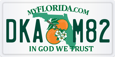 FL license plate DKAM82