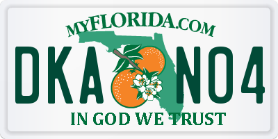 FL license plate DKAN04