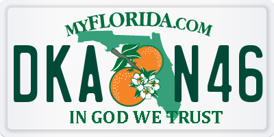 FL license plate DKAN46