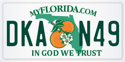FL license plate DKAN49