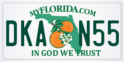 FL license plate DKAN55