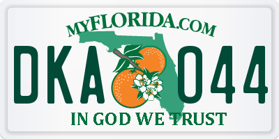 FL license plate DKAO44