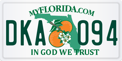 FL license plate DKAO94