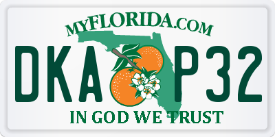 FL license plate DKAP32