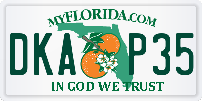 FL license plate DKAP35