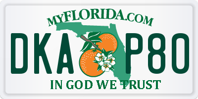 FL license plate DKAP80