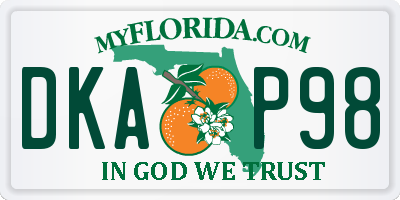 FL license plate DKAP98