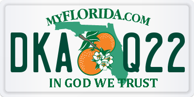 FL license plate DKAQ22