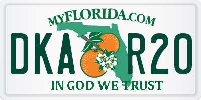 FL license plate DKAR20