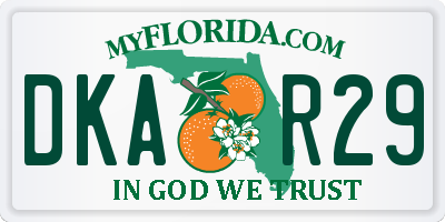 FL license plate DKAR29