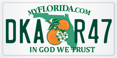 FL license plate DKAR47