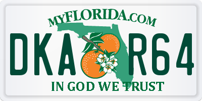 FL license plate DKAR64