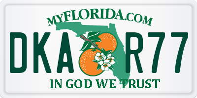 FL license plate DKAR77