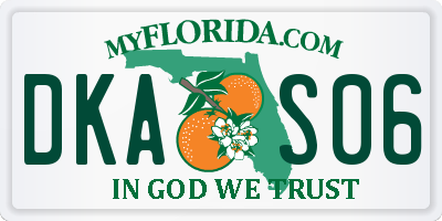 FL license plate DKAS06