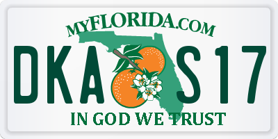 FL license plate DKAS17