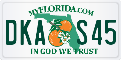 FL license plate DKAS45