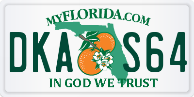 FL license plate DKAS64