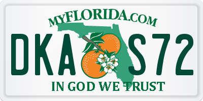 FL license plate DKAS72