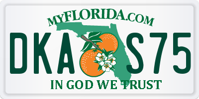 FL license plate DKAS75