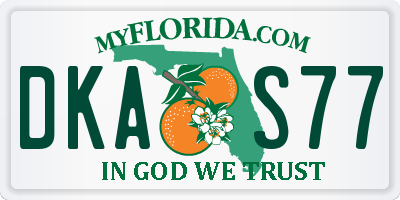 FL license plate DKAS77