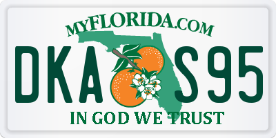 FL license plate DKAS95