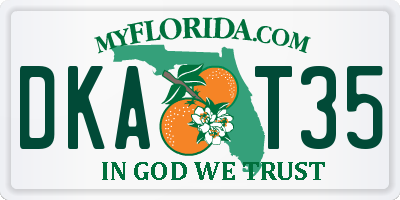FL license plate DKAT35