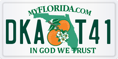 FL license plate DKAT41