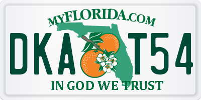 FL license plate DKAT54