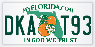 FL license plate DKAT93