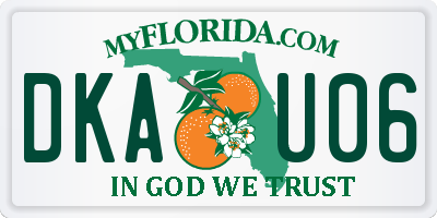 FL license plate DKAU06