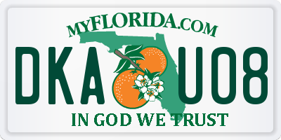 FL license plate DKAU08