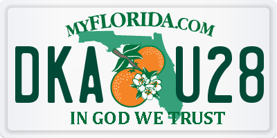 FL license plate DKAU28