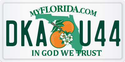 FL license plate DKAU44