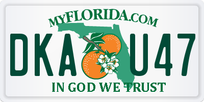 FL license plate DKAU47