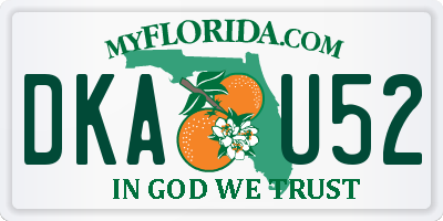FL license plate DKAU52