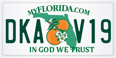 FL license plate DKAV19
