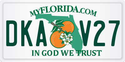 FL license plate DKAV27