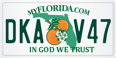 FL license plate DKAV47