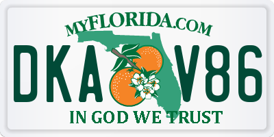 FL license plate DKAV86