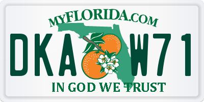 FL license plate DKAW71