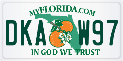 FL license plate DKAW97