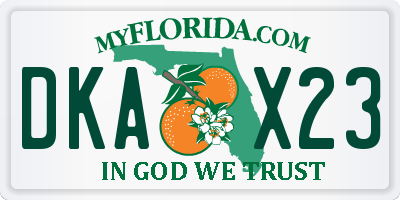 FL license plate DKAX23