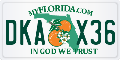 FL license plate DKAX36