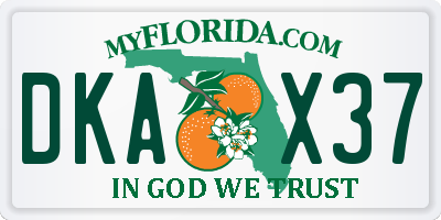 FL license plate DKAX37