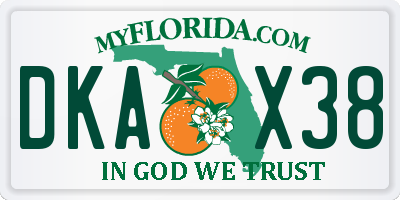 FL license plate DKAX38