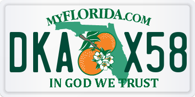 FL license plate DKAX58