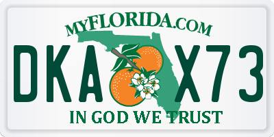 FL license plate DKAX73