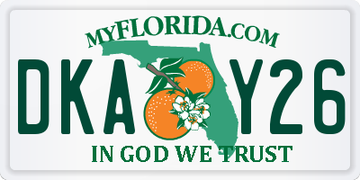 FL license plate DKAY26